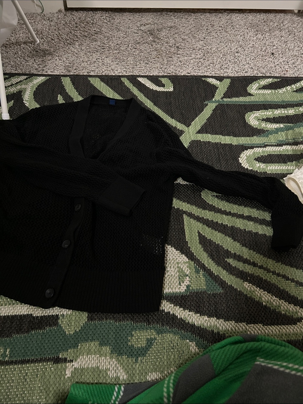 Uniqlo Black V-Neck Button Cardigan Sweater